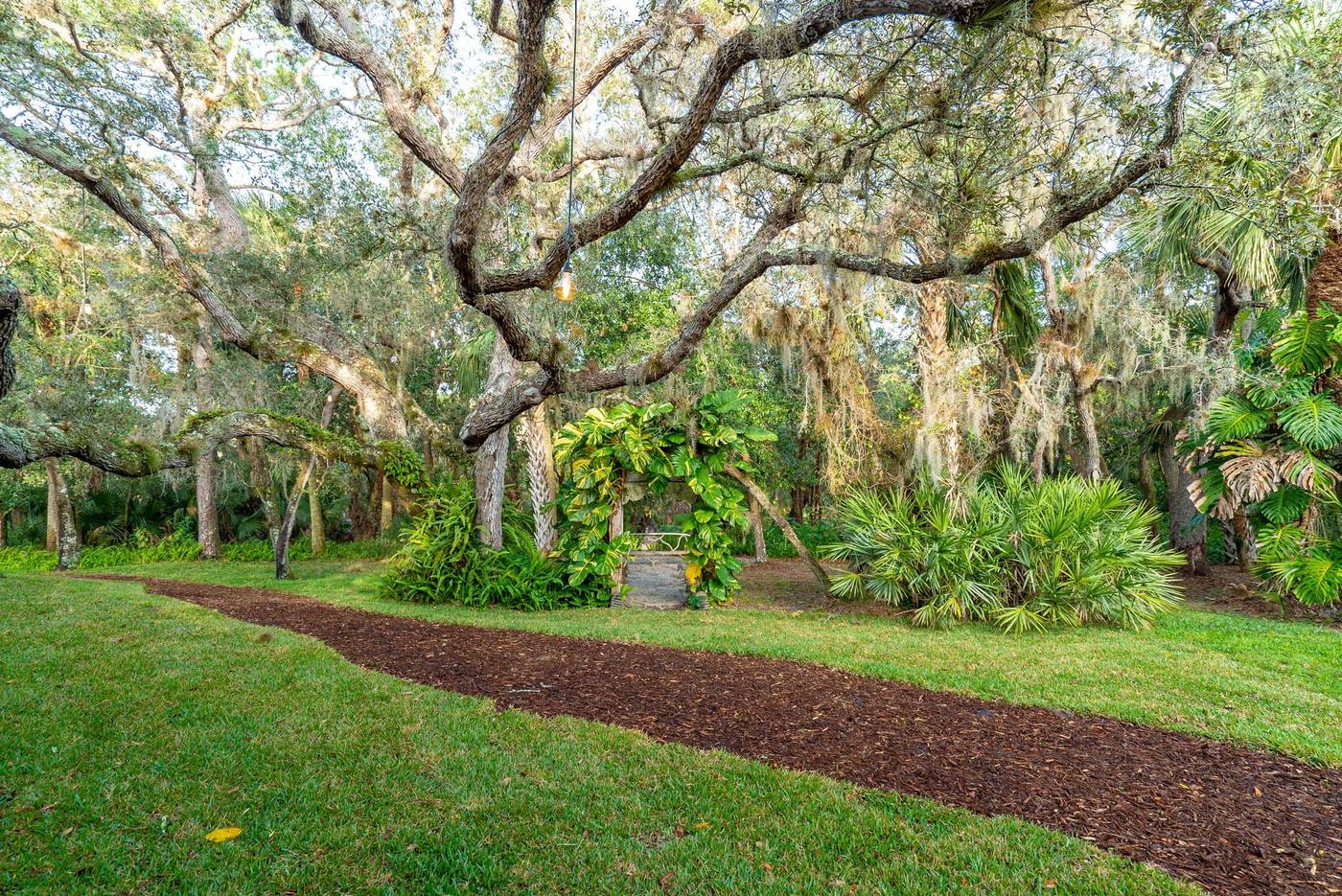 A garden trail through the mossy oaks
