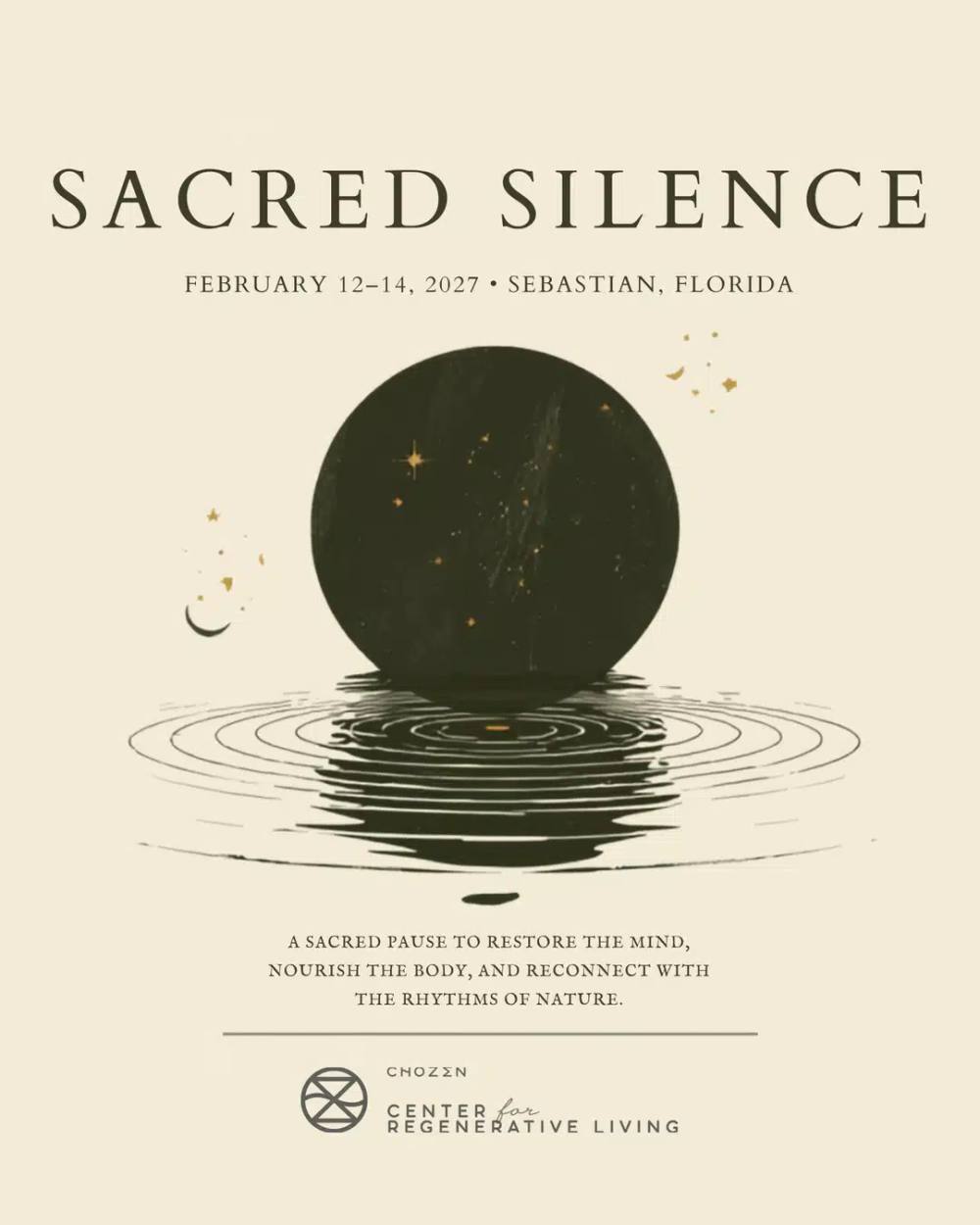 Sacred silence retreat at ChoZen, Sebastian, Florida